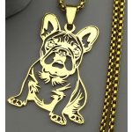 Origoska Ocelový řetízek pes - francouzský buldoček PS13 zlatá – Zbozi.Blesk.cz