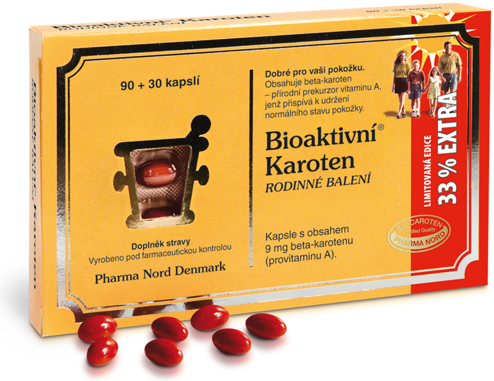 Pharma Nord Bioaktivní Karoten rodinné balení 120 kapslí