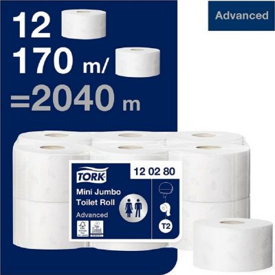Tork Advanced T2 v Mini Jumbo roli 120280 2-vrstvý 12 ks – Hledejceny.cz