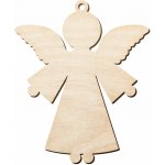 Dřevia Dřevěný výřez - Anděl s otvorem 10x8 cm – Zboží Dáma