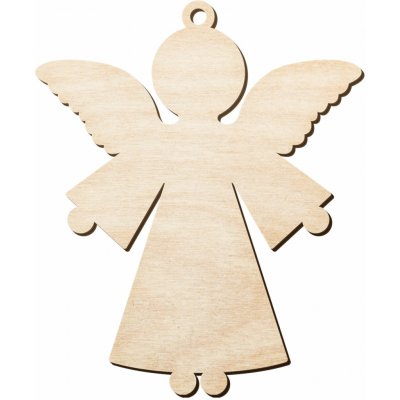 Dřevia Dřevěný výřez - Anděl s otvorem 10x8 cm – Zboží Dáma