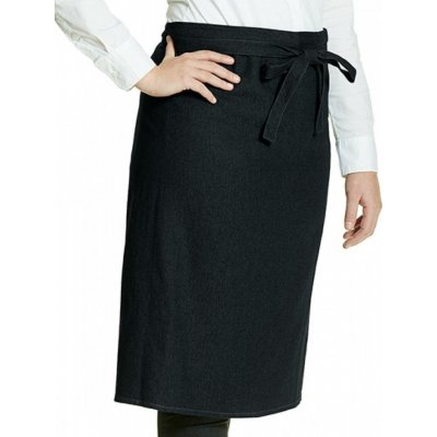 Link Kitchen Wear Kuchařská džínová zástěra se šněrováním Černá X989 – Hledejceny.cz