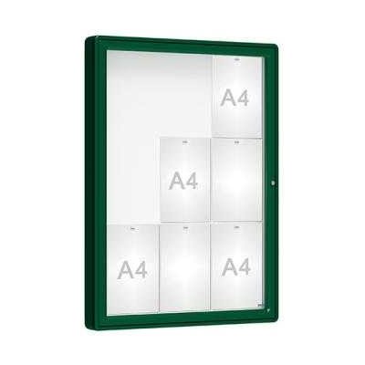PROCITY Venkovní vitrína model 2000, 9 x A4, sklo, zelená – Zboží Živě