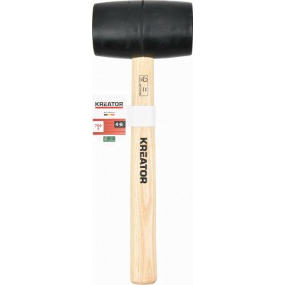 KREATOR Palička gumová, černá, dřevěná násada 700 g KRTH90602 – Sleviste.cz