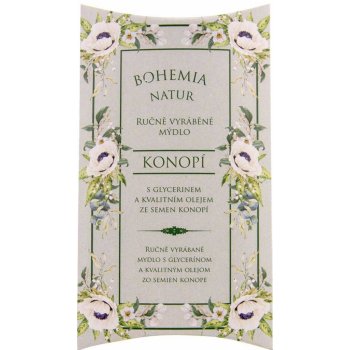 Bohemia Natur Green Spa s glycerinema kvalitním olejem ze semen konopí ručně vyrobené toaletní mýdlo v papírové krabičce 100 g