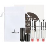 Travalo Classic HD Black plnitelný rozprašovač parfémů 3 x 5 ml + semišový váček dárková sada – Sleviste.cz