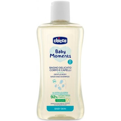 Chicco Baby Moments jemný dětský šampon na vlasy a tělo 200 ml – Zboží Mobilmania