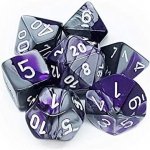 TLAMA games Sada 7 dvoubarevných perleťových kostek pro RPG Barva: fialová / šedá – Zboží Živě