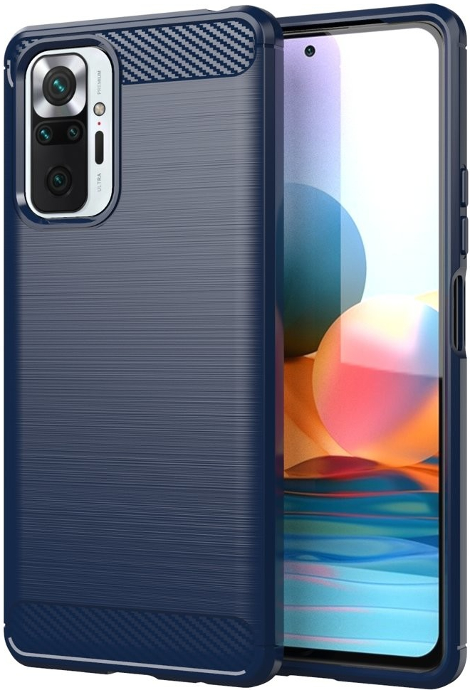 Pouzdro IZMAEL Carbon Bush TPU Xiaomi Redmi Note 10 Xiaomi Redmi Note 10 Pro modré