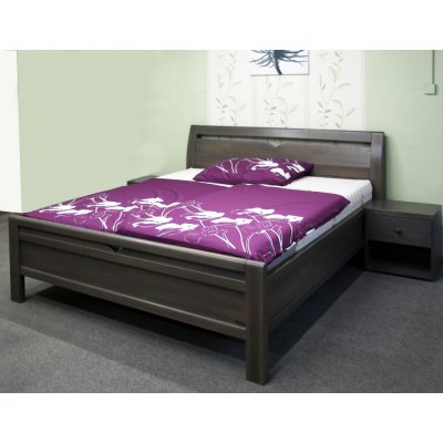 Dřevěná postel Yasmine s úložným prostorem Rozměr: 170x200 cm, Moření: Dub - gray, Typ: S patou