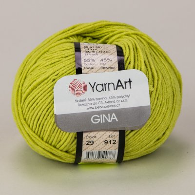 YarnArt pletací / háčkovací příze GINA / JEANS 29 kiwi, jednobarevná, 50g/160m – Zboží Dáma
