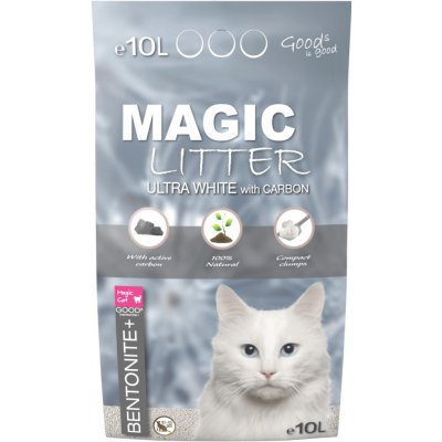 Magic Cat Magic Litter Bentonite Ultra White Carbon Kočkolit 10 l – Zboží Dáma