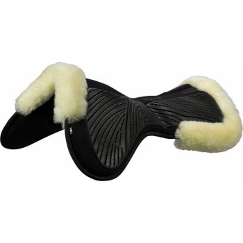 Acavallo Dečka gelová Close Contact & Memory Foam Eco Wool černá s bílým eko beránkem