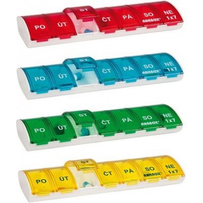 Anabox Dávkovač na léky 1x7 barevně rozlišený – Zboží Dáma