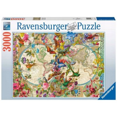 Ravensburger fauna flóra a mapa světa 171170 3000 dílků