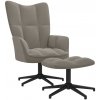 Křeslo vidaXL 328106 relaxační se stoličkou světle šedé samet