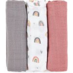 PETITE&MARS bambusová mušelínová Moussy Rose Rainbows 68 x 68 cm 3 ks – Hledejceny.cz