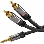 PremiumCord HQ stíněný kabel stereo Jack 3.5mm-2xCINCH M/M 1,5m - kjqcin015 – Zboží Živě