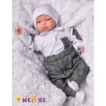 Baby Nellys 2-dílná sada Robert body s límečkem kalhoty Baggy šedé kárko – Zboží Mobilmania