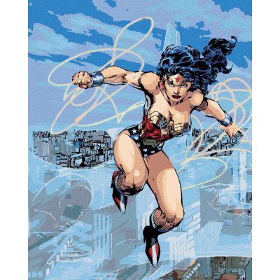 Zuty Wonder woman a laso v letu 40 x 50 cm bez rámu a bez vypnutí plátna 8596530192886 – Sleviste.cz