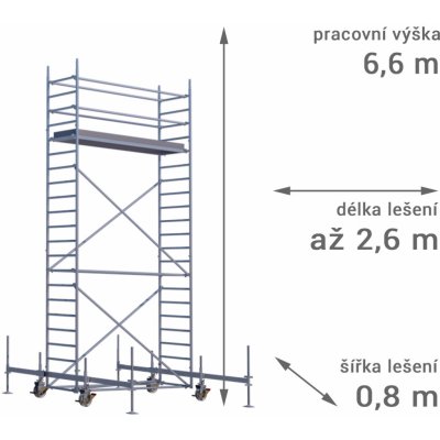 Lešení RUX MOBILO 800 6,6 m 260 cm – Zboží Mobilmania