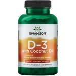 Swanson Vitamín D3 5000 IU s kokosovým olejem 60 kapslí – Hledejceny.cz