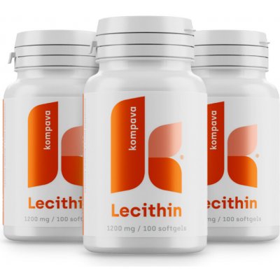 Kompava 3-balení Lecithin 1200mg 100 kapslí – Hledejceny.cz