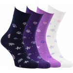 Ponožky zdravotní bambusové 7110040 vzorované mušle klasické bez gumiček dámské 4 páry – Zboží Dáma