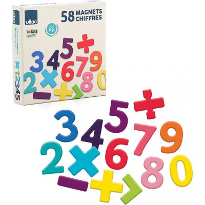 Vilac Dřevěné magnetické číslice 58 ks – Zboží Dáma