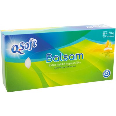 Q-Soft balzám papírové kapesníčky 4-vrstvé 60 ks – Zboží Mobilmania