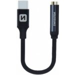 SWISSTEN Adapter Textile USB-C/Jack (samice) 0,15m – Zboží Živě