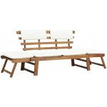 VidaXL Zahradní lavice s polštářky 2-v-1 190 cm masivní akácie – Zboží Dáma VidaXL Zahradní lavice s polštářky 2-v-1 190 cm masivní akácie – Zboží Dáma