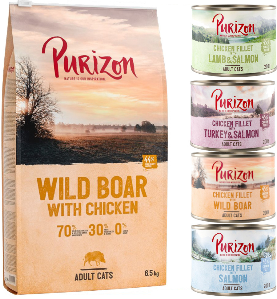 Purizon Adult divočák & kuře bezobilné 2 x 6,5 kg