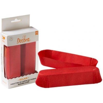 Decora Papírové košíčky na eclair červené 135x33x28mm 60ks – Zboží Mobilmania