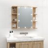 Koupelnový nábytek Nábytek XL Zrcadlová skříňka s LED dub sonoma 70 x 16,5 x 60 cm