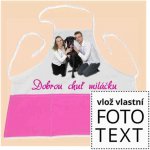 Bezvadný dárek Kuchyňská zástěra s kapsami růžová s vlastní fotkou či potiskem – Hledejceny.cz