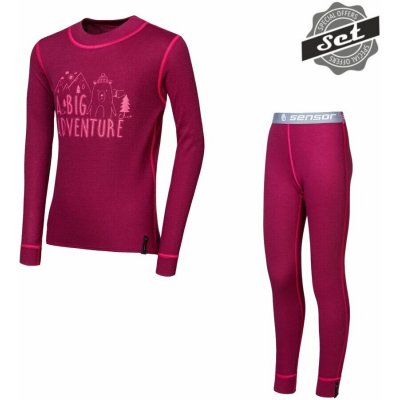 Sensor Double Face Set Adventure dětský triko dl.rukáv + spodky lilla – Zboží Dáma