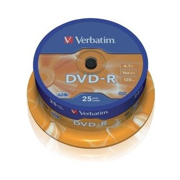 Verbatim DVD-R 4,7GB 16x, AZO, printable, cakebox, 25ks (43522)