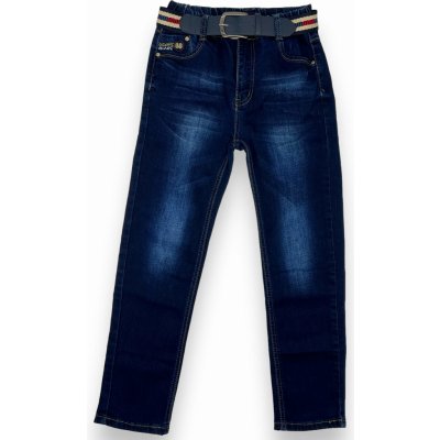 H.L.Xiang Chlapecké stylové džíny na gumu tmavě modré