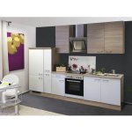 Flex Well Kuchyňský blok Samoa 300 cm barva čela bílá sonoma dub matná barva korpusu sonoma dub – Sleviste.cz