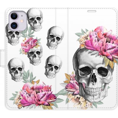 Pouzdro iSaprio Flip s kapsičkami na karty - Crazy Skull Apple iPhone 11