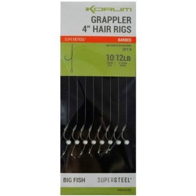 Korum Hotové návazce Grappler Hair Rigs 4" 8ks - Vel.14 / 0,23mm – Hledejceny.cz