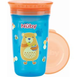 Nuby hrníček netekoucí 360 ° modrá / oranžová 300 ml