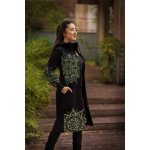 Himalife Prodloužená mikina na zip s kapucí Isa černá s limetkovou – Zboží Dáma