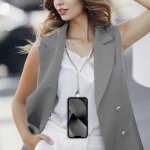 Luxusní bílá šňůrka na telefon Crystal Diamond 74 cm (37 cm v poutku) – Zboží Mobilmania