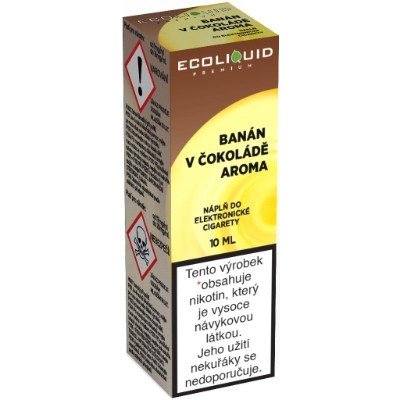 ECOLIQUID Banán v čokoládě 10 ml 6 mg