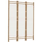 vidaXL Skládací 3panelový paraván 120 cm bambus a plátno – Zboží Dáma