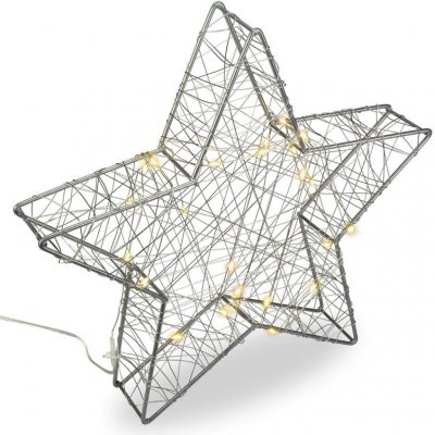 Nexos 67073 Vánoční kovová hvězda s 3D efektem stříbrná 25 LED diod – Hledejceny.cz