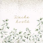Svatební kniha hostů 26 stran 21x21 cm - zelené listy, předtištená – Sleviste.cz