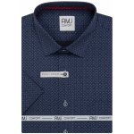 AMJ pánská bavlněná košile krátký rukáv regular fit VKBR1376 tmavě modrá s půlkruhy – Zbozi.Blesk.cz